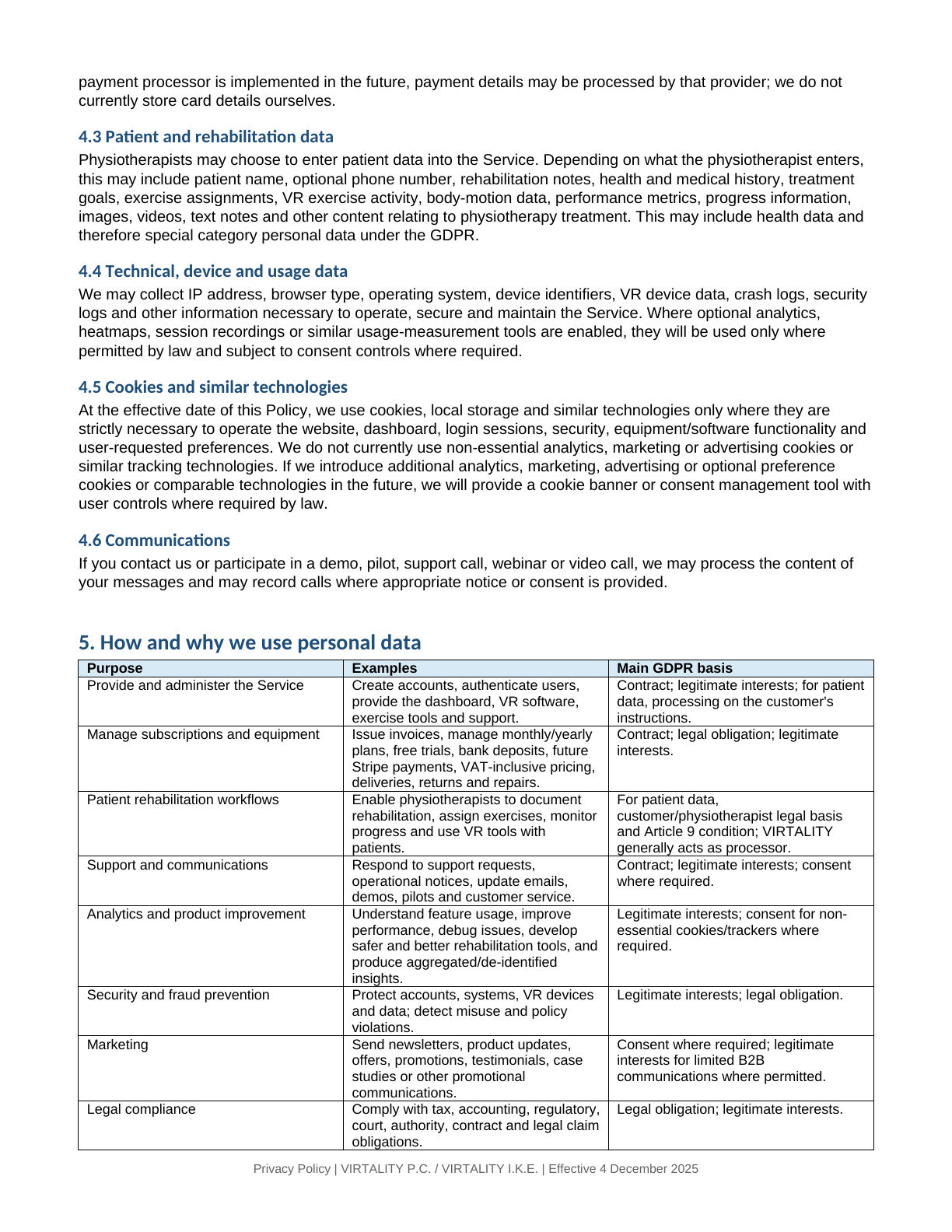 Privacy Policy page 2