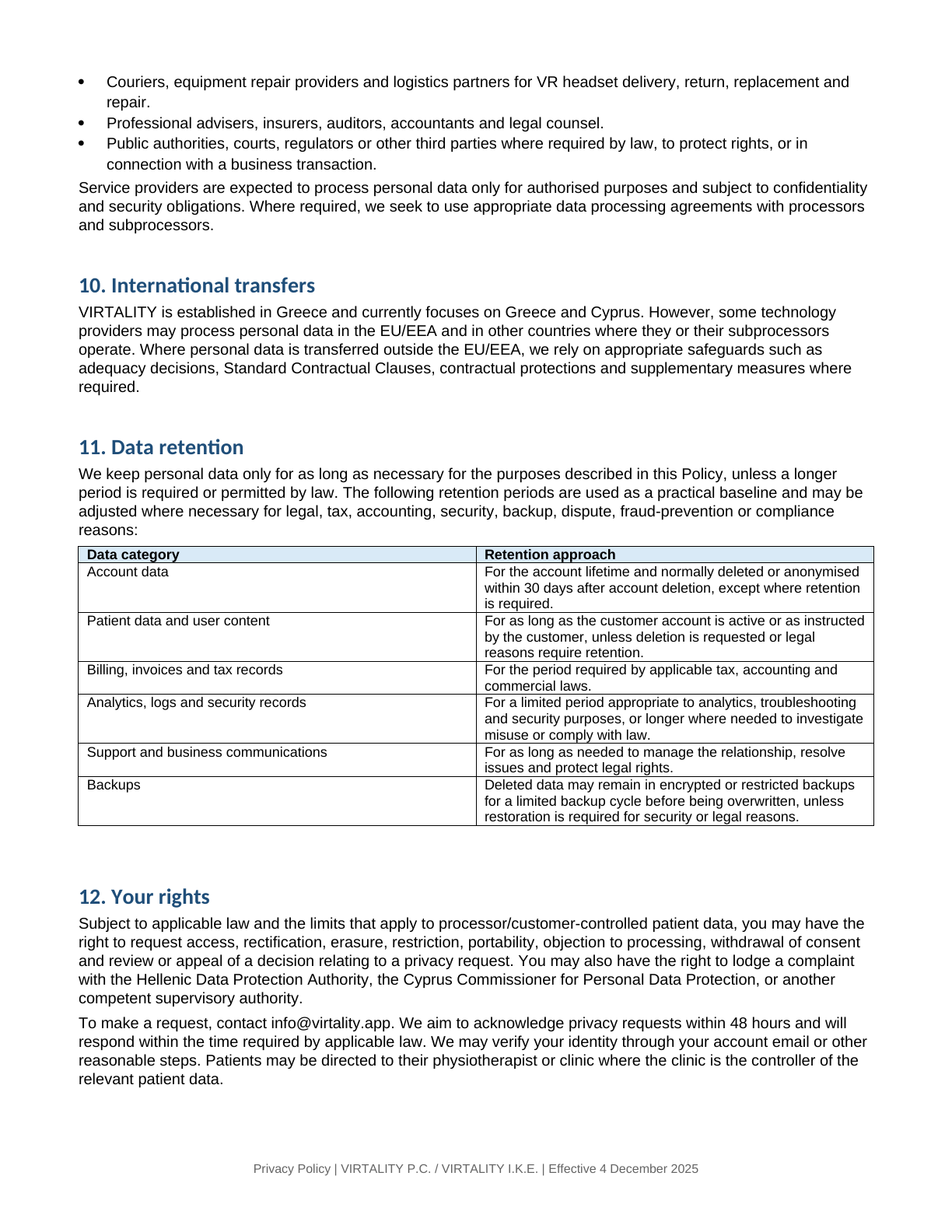 Privacy Policy page 4