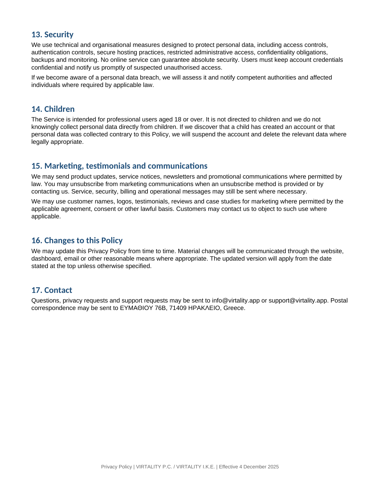 Privacy Policy page 5