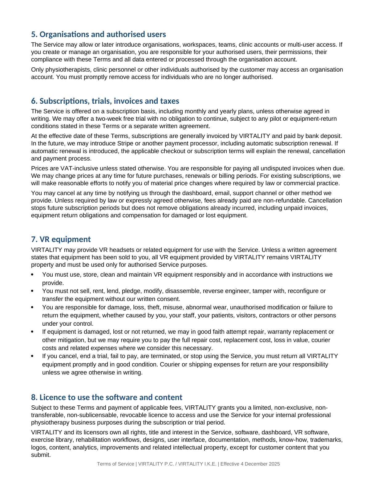 Terms of Service page 2