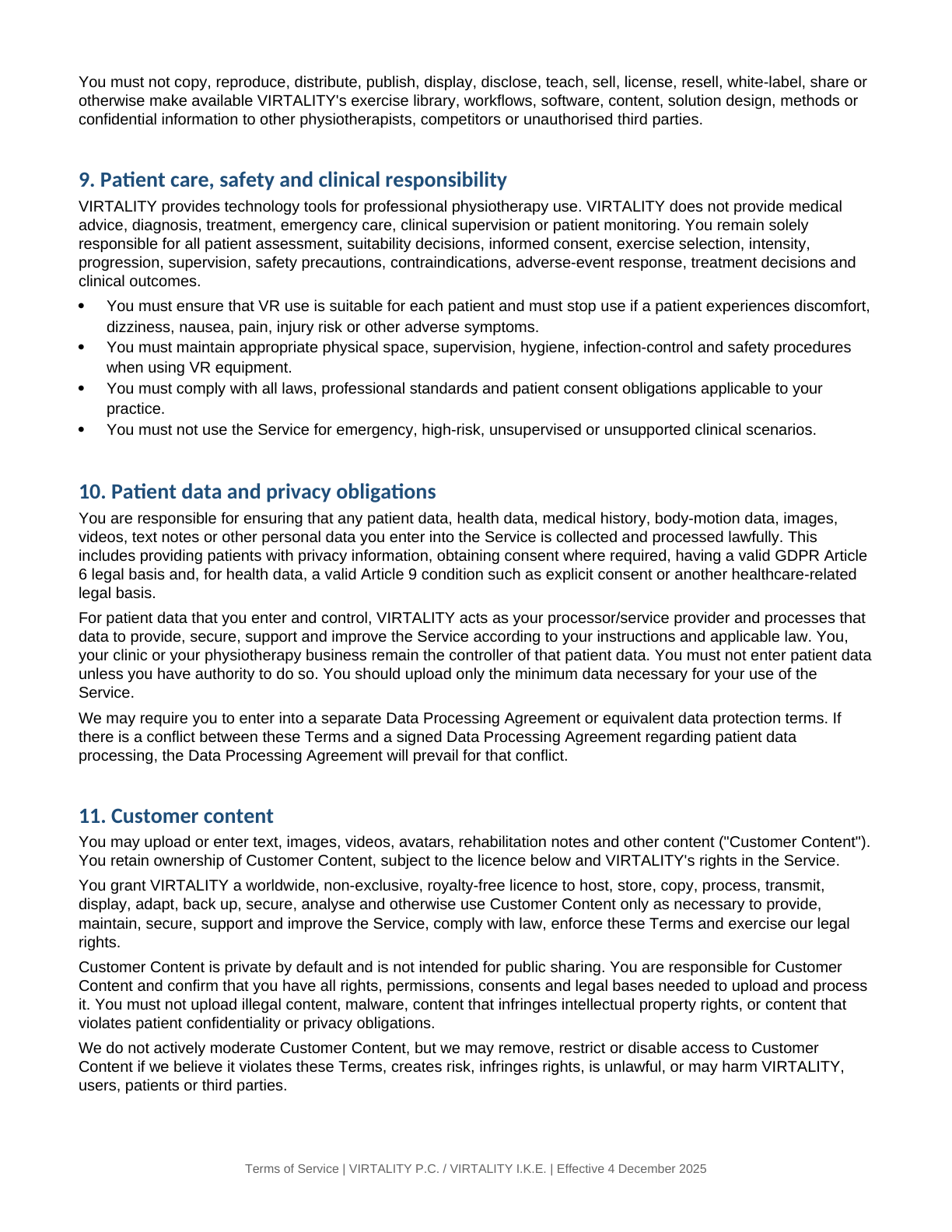 Terms of Service page 3